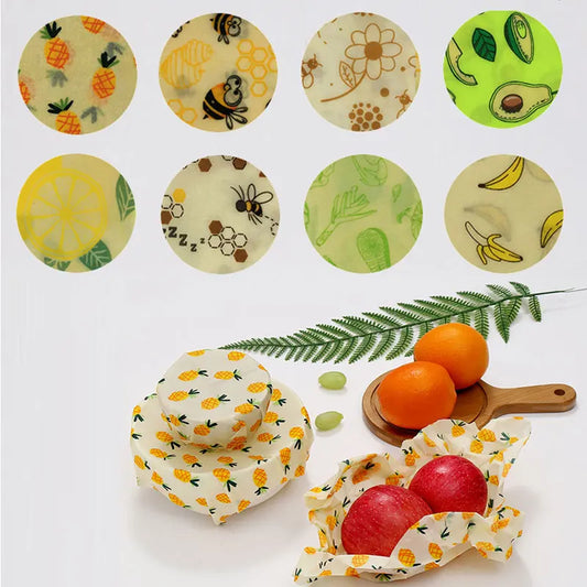 Enveloppes alimentaires réutilisables et écologiques en cire d'abeille, 3 pièces