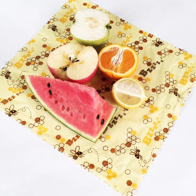 Enveloppes alimentaires réutilisables et écologiques en cire d'abeille, 3 pièces